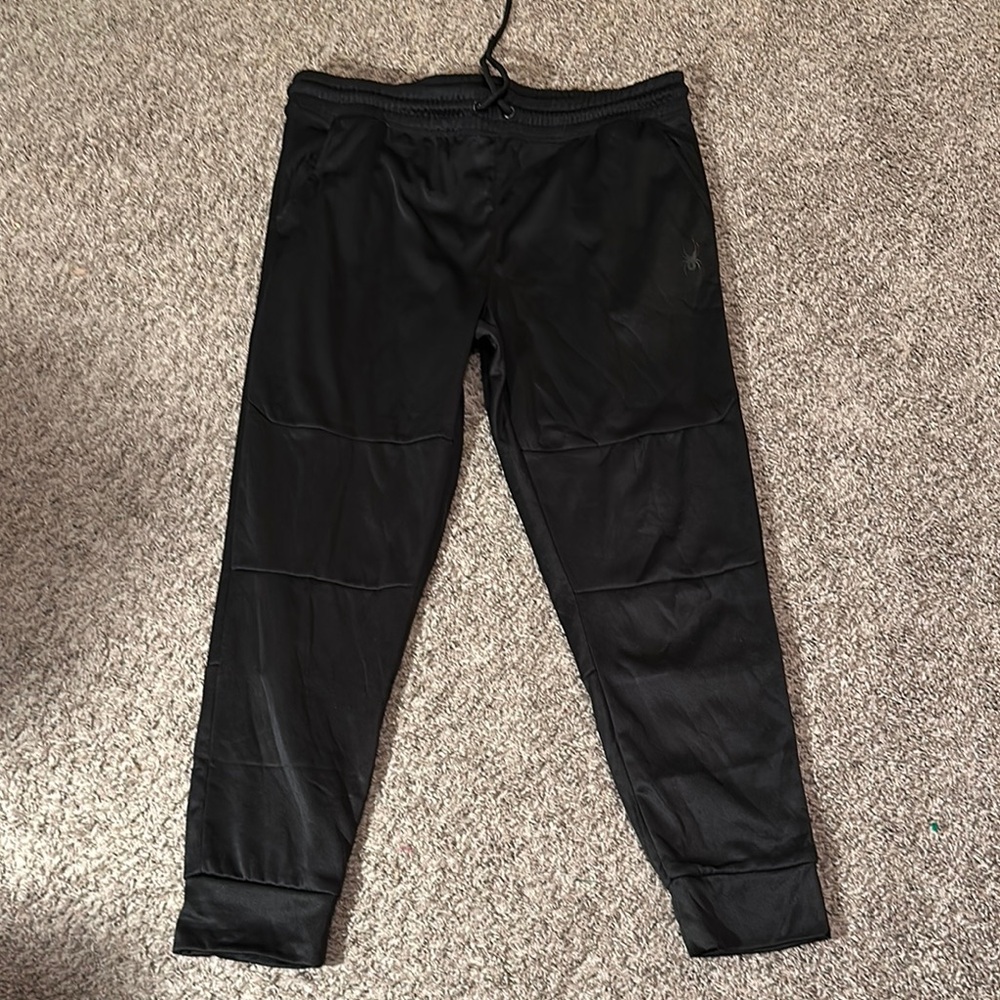 Spyder Sweatpants‎ Mens X-Large Black Polyester Fleece Lined Zip Pockets Active